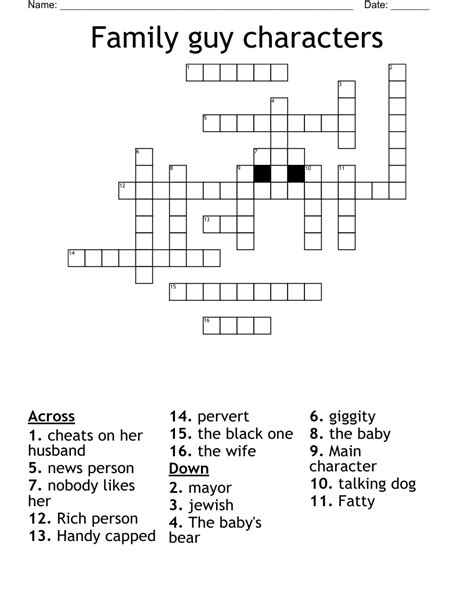 family guy crossword|Family guy NYT Crossword Clue